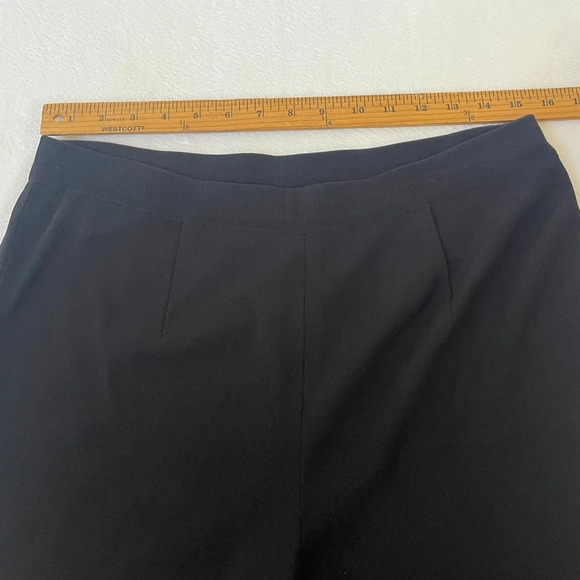 VNTG Exclusively Misook Sz M Black High Waisted Knit Pants Elastic WaistWide Leg - Picture 9 of 12